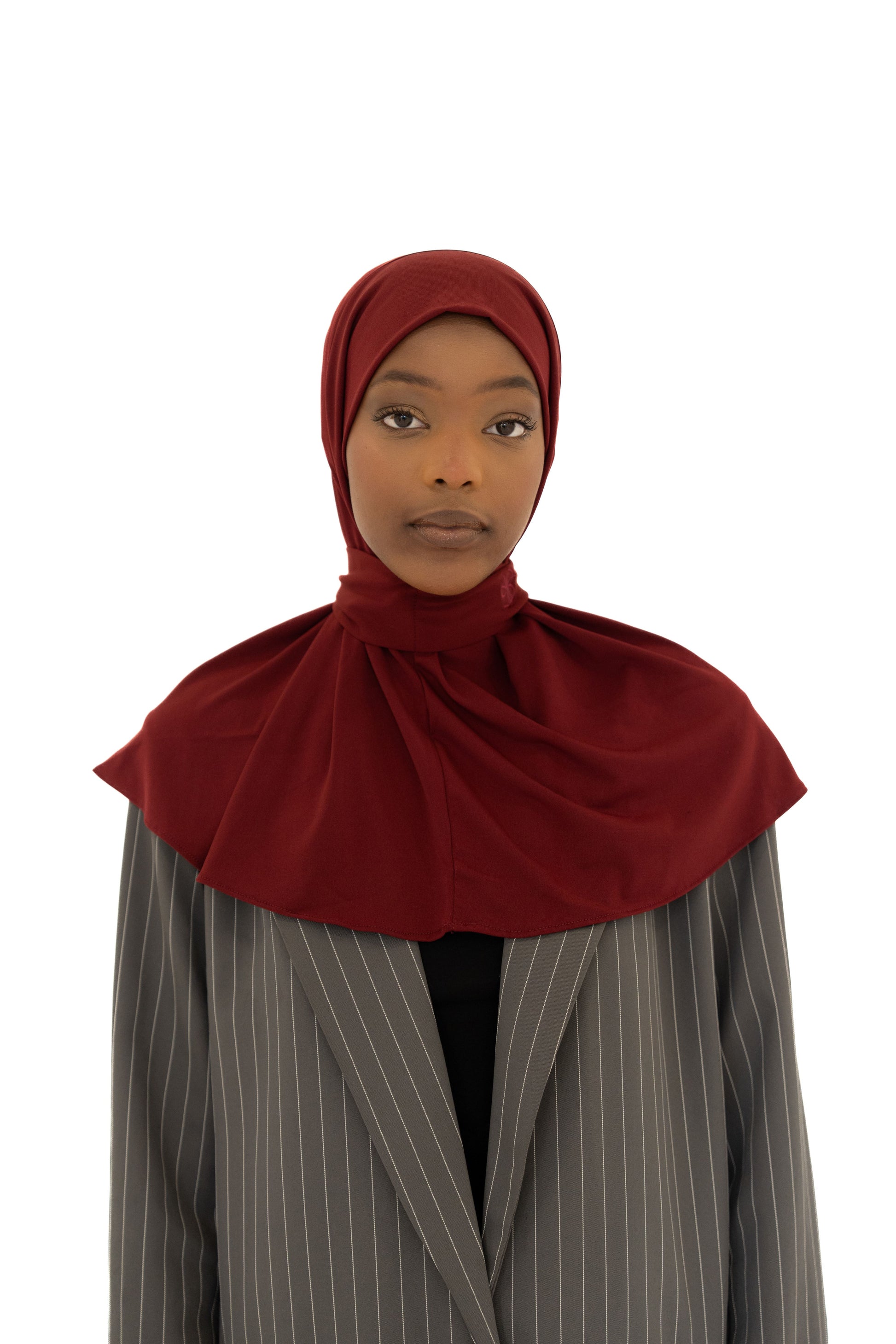 Hijab Instantané – Jersey Premium Rouge Signature